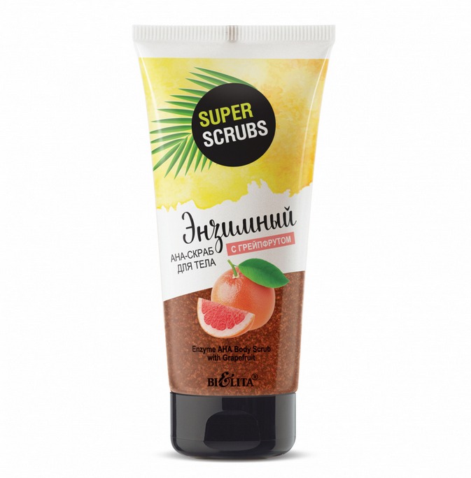 Enzyme AHA Body Scrub with Grapefruit Super Scrubs Belita