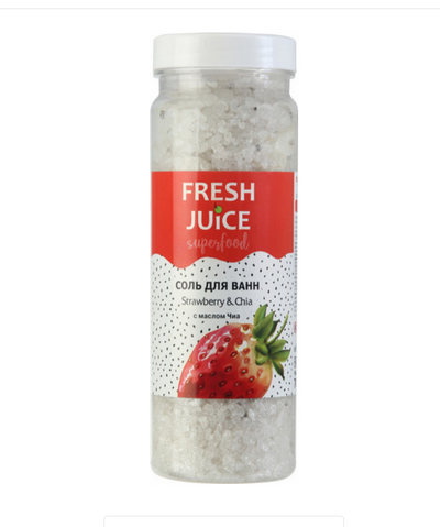 Bath Salt Strawberry & Chia Superfood Fresh Juice - Belcosmet