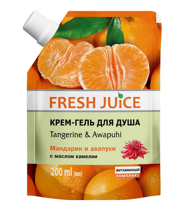 Shower Cream Gel Tangerine & Awapuhi Fresh Juice - Belcosmet