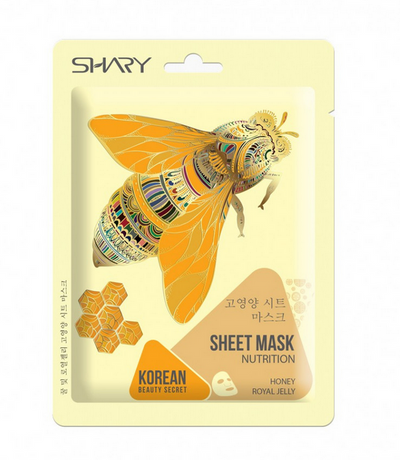Nutrition Face Sheet Mask Honey and Royal Jelly Korean Beauty Secret Shary - Belcosmet