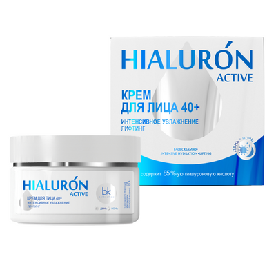 Face Cream 40+ Intensive Moisturizing and Lifting Hialuron Active BelKosmeX | Belcosmet