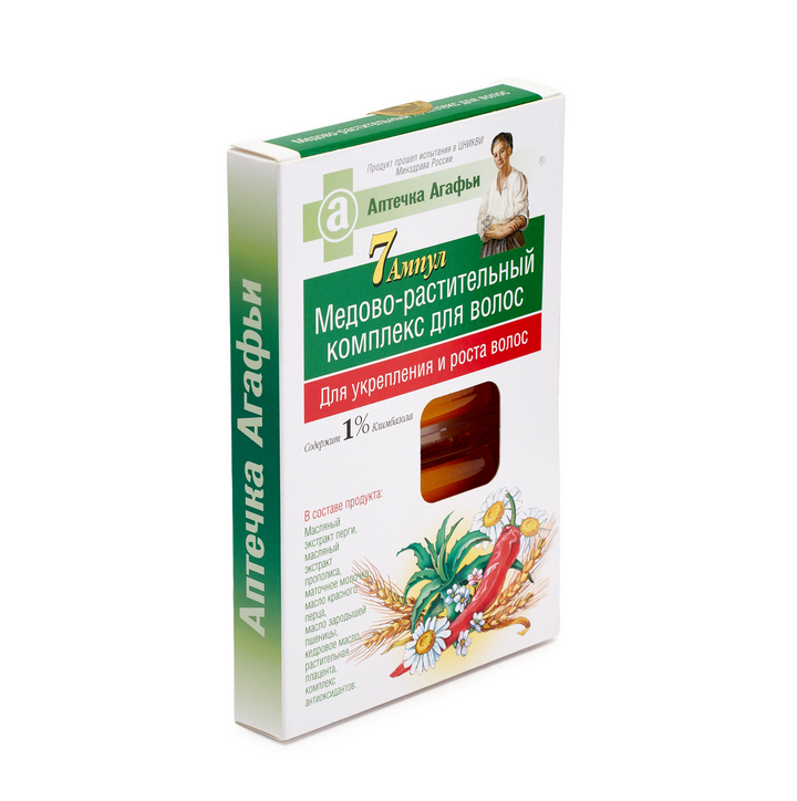 Honey & Herbal Hair Complex Strengthening and Growing Grandma Agafia | Belcosmet