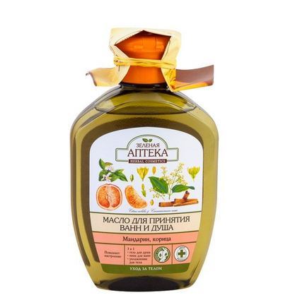 Bath and Shower Oil Tangerine and Cinnamon Green Pharmacy - Belcosmet