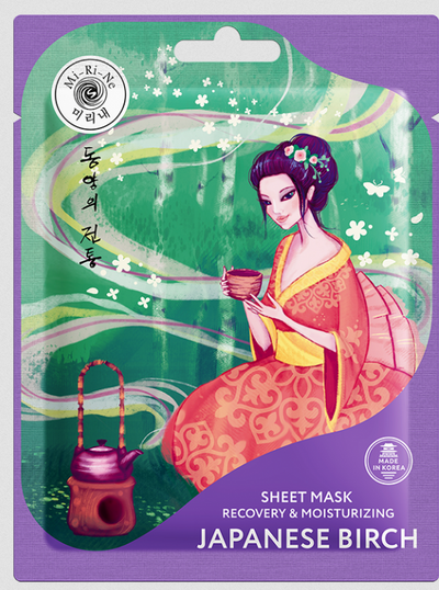 Recovery & Moisturizing Sheet Mask for all Skin Types with Japanese Birch Korean Beauty Secret Mi-Ri-Ne | Belcosmet