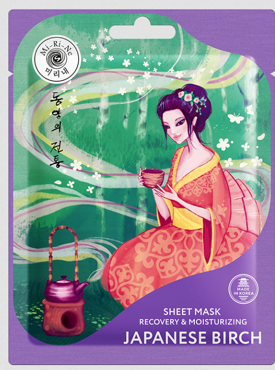 Recovery & Moisturizing Sheet Mask for all Skin Types with Japanese Birch Korean Beauty Secret Mi-Ri-Ne | Belcosmet
