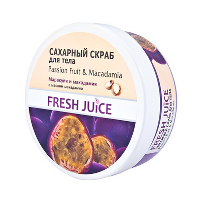 Passion Fruit & Macadamia Sugar Body Scrub Fresh Juice Elfa Pharm | Belcosmet