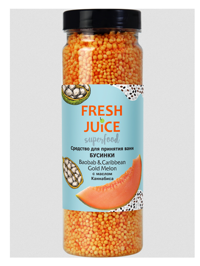 Bath Beads Baobab & Caribbean Gold Melon Superfood Fresh Juice - Belcosmet