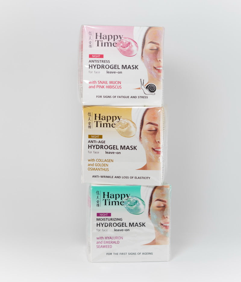 Facial Night Mask Antistress Hydrogel with Snail Mucin and Pink Hibiscus Happy Time Belita | Belcosmet