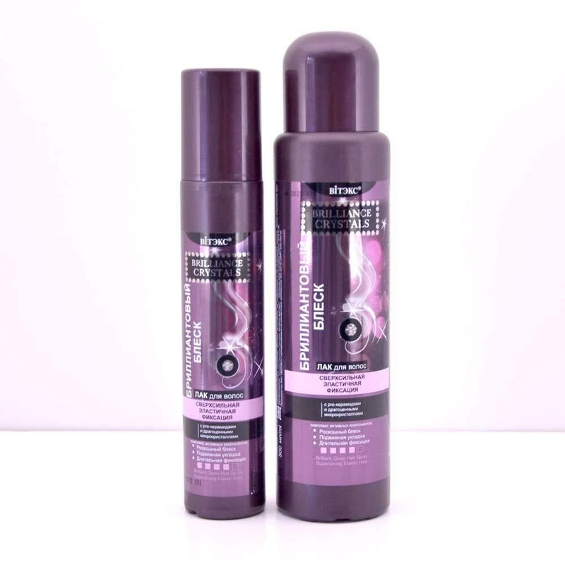 Brilliant Gloss Hair Spray Superstrong Elastic Hold with pro-ceramides and precious microcrystals 500 + 215 ml | Belcosmet