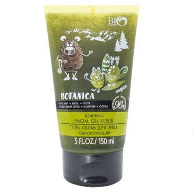 Facial Gel Scrub Botanica Pine Nut Basil & Olive Renewing Vegan Cosmetics Botanica | Belcosmet