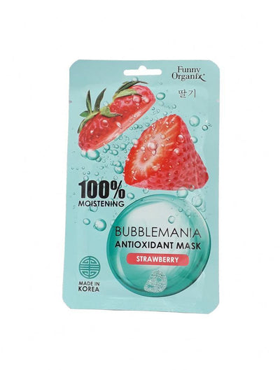 Antioxidant Facial Sheet Mask Juicy Strawberry Bubblemania Korean Beauty Secret Funny Organix | Belcosmet