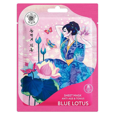 Anti Age & Tonus Sheet Mask for All Skin Types with Blue Lotus Korean Beauty Secret Mi-Ri-Ne | Belcosmet